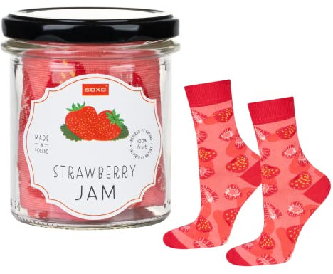 soxo Marmelade Socken Damen Geschenke Für Frauen Lustige Geschenk Women Socks 35-40 Strawberry Jam
