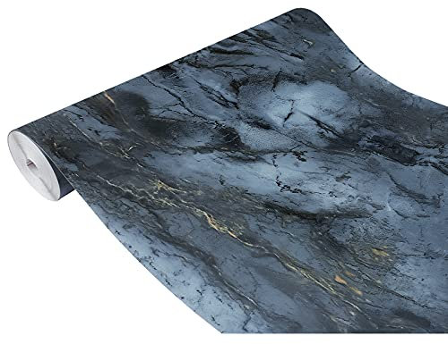 Klebefolie Möbel 45x200 cm | Möbelfolie selbstklebend in Steinoptik | Folie für Möbel zur einfachen Renovierung von Türen, Tischen und Regalen | Klebefolie dekorativ und abwaschbar | Romeo Gold