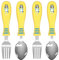 Zak Designs Bluey Kid Flatware Fun Character Art on Both Utensilien, rutschfeste Fackel und Löffel Set ist perfekt für Encouraging Picky Esser zu beenden Their Platten, 2 Pack (4 PCS)