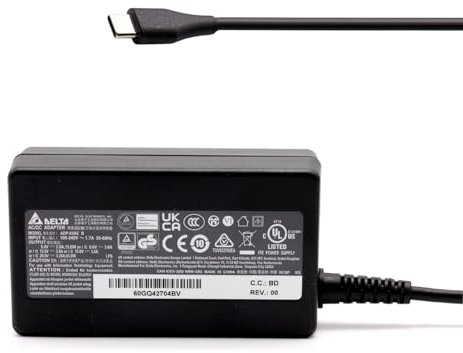 OEM Delta 65W Fast Charger for Asus ZenBook Duo 14 UX482EG-HY052T, UX482EG-HY067R, ZenBook Flip 13 UX363JA, UX393EA, UX393JA UX363JA-EM007T, 13 UX325JA-AH024T PN: ADL-65A1 Laptop TYPE C Power Adapter