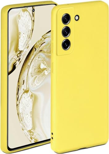 ONEFLOW Soft Case für Samsung Galaxy S21 FE 5G Hülle aus Silikon mit Kameraschutz, Silikonhülle mit erhöhtem Schutz fürs Display, Backcover Schutzhülle, weiche Handyhülle, Gelb