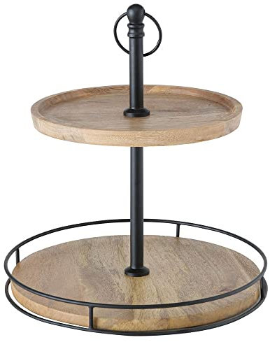 BOLTZE Etagere SCANDI natur schwarz aus Holz und Metall Dekoetagere modern Holzetagere