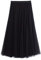 iyoimono Damen Tüllrock Falten Rock Höhe Taille A Line Mesh Freizeit Fashion Skirt Spitze Rock Midi Plisseerock Lässig Frühlingsrock（Schwarz）