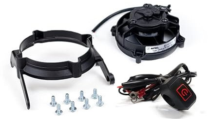 EXED® Parts - Ventola di raffreddamento per radiatore SPAL originale e kit di montaggio per KTM e Husqvarna, con interruttore ON/OFF LED impermeabile, modelli Dirt Bike dal 2017 al 2022 - Vestibilità