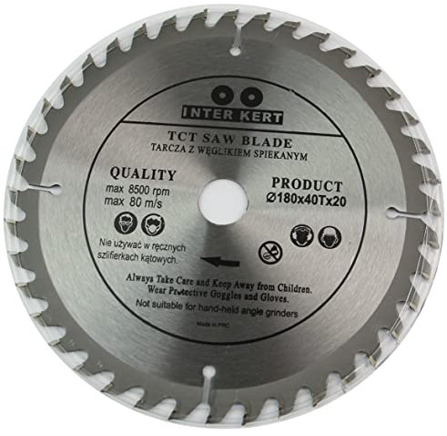 180 x 20 mm 40 dents Lame de scie circulaire de qualité supérieure pour bois