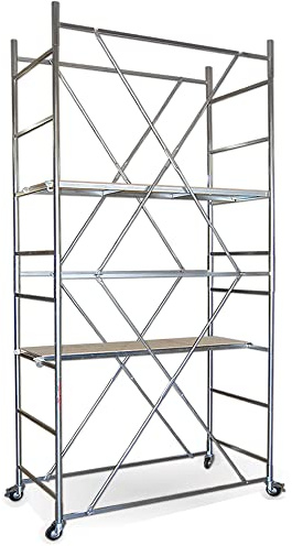 Gerüst für komfortables Arbeiten bis 4,50 m mit 2 mitgelieferten Halbebenen | Modell REAL