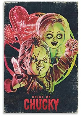 Horror-Film-Poster, Braut von Chucky, dekoratives Gemälde, Leinwand, Wandkunst, Dekoration für Zuhause, Schlafzimmer, Dekoration, Poster, 30 x 45 cm
