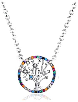 VICKWOOD Chaîne Arbre de vie Arbre de Vie Bracelet Femme Collier Avec Pendentif Arbre de vie en Argent 925 Sterling en Or ou Argent Cadeau pour Femme (Collier-argent)