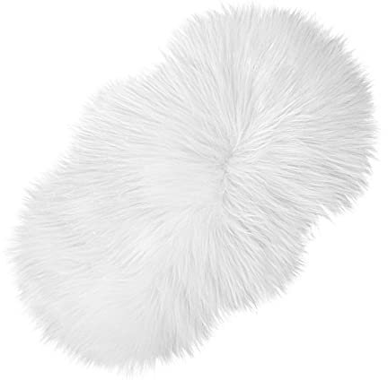 WLLHYF Mini tapis en fausse fourrure irrégulière de 50,8 cm, coussin moelleux et moelleux pour décoration de Noël pour salon, canapé, chambre à coucher