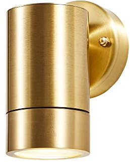 LITECRAFT Talon Up or Down Outdoor IP54 Rated Garden Wall Light - Brass