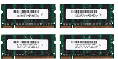 Pavewood Memoria RAM SO-DIMM para portátil (4 unidades, 2 GB, DDR2, PC2-6400, 800 MHz, 200 , 1,8 V)