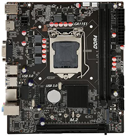 Placa Base M ATX, Placa Base de Computadora de Escritorio Compatible con LGA 1151, DDR4 SO DIMM de Doble Canal, con Interfaz de Disco Duro M.2, SATA3.0