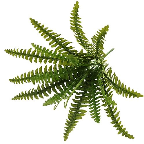 QOKLIYUI Künstliche Pflanzen, Dekor und realistisches Aussehen für den Innen und Außenbereich, künstliche Blumen, Kunststoffpflanzen, 18 köpfiger Farn