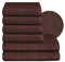 BEAUTEX Handtuch-Set Premium Frottier Sets Made in Europe, 100% Baumwolle 550g/m², Oeko-TEX Zertifiziert (Set: 4 Hand-, 2 Badetücher in Dunkelbraun)