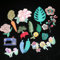 G-RUI 17-teiliges Set zum Aufbügeln, verschiedene bestickte Blumen-Patches für Kleidung, DIY, Bügelbilder, Applikationen für Rucksack, Abzeichen, Kleidung, Dekoration
