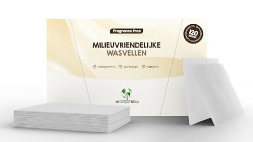 Mr. Green Mind Waschmittel Blätter - 120 Wäschen mit 60 vordosierten & wasserlöslichen Waschblättern - Parfümfrei - Umweltfreundlich & biologisch abbaubar