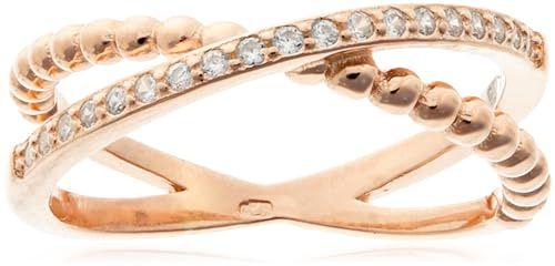 Beneto Ring Pink Gold Plated Double Ring Made of Silver AGG195 - Circuit: 50 mm sBE0433-50 Marke, Estándar, Nicht-Edelmetall, Kein Edelstein