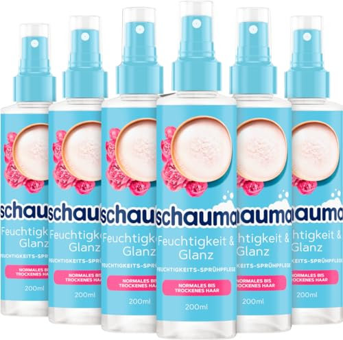 Schauma Sprühpflege Feuchtigkeit & Glanz (6 x 200 ml), Sprühspülung hilft, das Haar zu entwirren, Spülung mit bis zu 230 °C Hitzeschutz, Haarspülung für weiches, glänzendes Haar