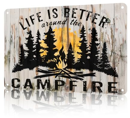 macago Campingplatz-Metall-Blechschild, rustikal, Camping, lustige Schilder für Zuhause, Garage, Männer, Höhle, Hof, Dekoration, Camper, Wanddekoration, 20,3 x 30,5 cm