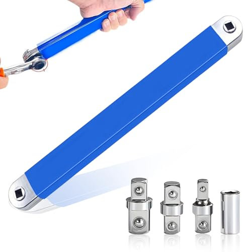 UVVRUR Gekröpfter Verlängerungsschlüssel Offset Extension Wrench mit 1/2, 1/4 und 3/8 Inch Antriebsadapter Offset Verlängerungsschlüssel für Mechaniker Garagenhandwerker
