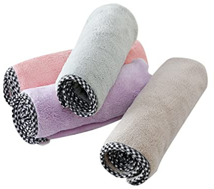 Mikinona 4stücke Haartrocknungskappe Aus Korallenvlies Schnelltrocknendes Handtuch Zum Umwickeln Hohe Wasserabsorption Badekappen Für Nasses Haar in Rosa Grün Khaki