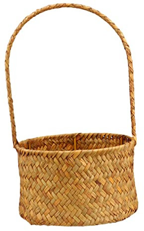 KONTONTY Petits Paniers en Osier avec Anse en Paille Tressée pour Jardinière