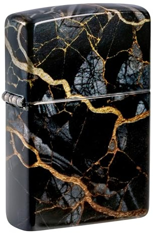 Zippo Fusion Marble Design 540 Tumbled Chrome Pocket Lighter