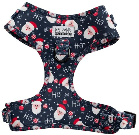 Hundegeschirr Neopren Weihnachtsmuster mit Schneeflocken | Arizona Hotdogs Softgeschirr Hohoho (M)