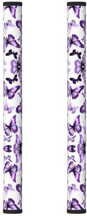 JEJEA White Purple Butterflies Print Refrigerator Door Handle Cover,Handles Antiskid Protector Gloves,Kitchen Appliance Decor