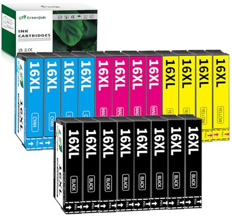 Greenjob 16XL Multipack Kompatibel für Epson 16 16XL Druckerpatronen für Epson Workforce WF-2010 WF-2510 WF-2520 WF-2530 WF-2540 WF-2630 WF-2650 WF-2660 WF-2750 WF-2760 (20er-Pack)
