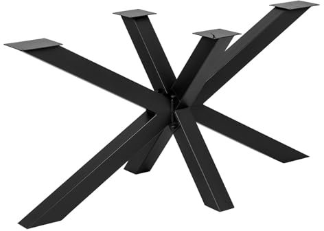 Cadre de table araignée de style industriel avec pieds en métal facile à assembler, pieds de table de salle à manger, pieds en acier avec revêtement en poudre, design robuste et élégant pour