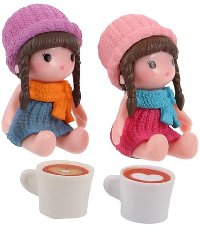 UPKOCH 4stücke Teiliges Miniatur-kaffeetassen Puppenhausdeko Miniaturlebensmittel Puppenhaus-Dekorationen Mini-teetassen Kaffeetassenmodell Puppenzubehör Puppenhausminiaturen