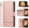 Wuhaizher for iPhone 16 Case Mirror Shockproof Leather Flip Folio Wallet Cover for Girls Women with Stand Card Holder Magnetic Closure Protective Phone Case for iPhone 16, Rose Gold