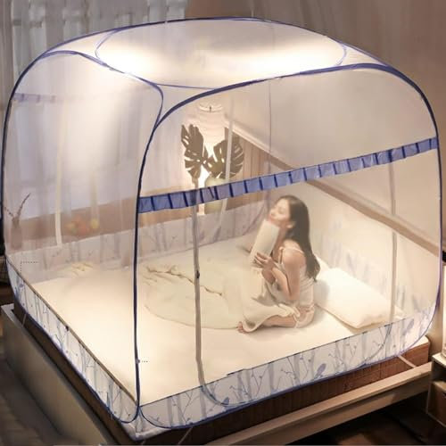 HKGZKVGK Zanzariera da Letto, zanzariera Pieghevole, zanzariera da Viaggio Portatile, baldacchino, zanzariera