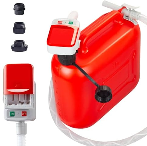 Auto Ölabsaugpumpe Elektrische Benzinpumpe, 2,4 GPM Automatische Absaugpumpe Ölpumpe mit Auto-Stopp-Sensormit &Adapter Verbinder&134 cm+50 cm Schlauch Kraftstoffpumpe Wasser Ölpumpe