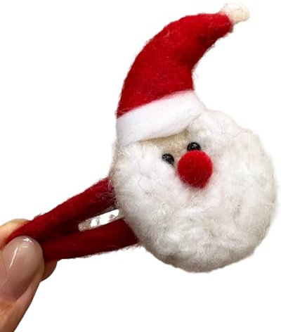 THINCAN Cartoon Kranz Weihnachtsmütze Haarclip Mit Kranzhaarband Pelziger Haarclip Für Halloween Cosplay Accessoires