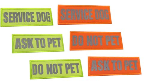 ibasenice 6 Stück Teiliges Reflektierendes Service hundepatch Haustiergeschirre Selbstklebende Abnehmbare Klett Patches Langlebig und Hautfreundlich Geeignet für Hunde mit Dienstfunktion