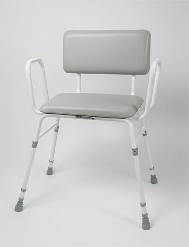 Aidapt Tabouret de Cuisine 4 en 1 avec Dossier rembourré Extra Large, Hauteur réglable, Charge maximale de 254 kg, Tabouret de Cuisine et de Salle de Bain pour Personnes âgées, Femmes Enceintes