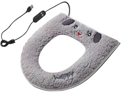 Yuemeuy Heizbare Toilettenbrille | Weiche USB-betriebene einstellbare Zeitschaltuhr - Sanfte Sitzheizung Abdeckung - Für Badezimmer Wohnung Haus Hotel Ferienhaus Winter Kaltes Wetter