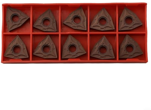 10er-Pack WNMG080408 Hartmetall-Einsätze, Hochleistungs-Wendeschneidplatten für MWLNR-Drehmaschine, kompatibel mit Stahl/Edelstahl/Eisenverarbeitung