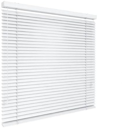 time4blinds – Persienner Fönster Inomhus – Aluminiumspersienner – 2100x2200mm, Höger Styrning – med Lameller 50mm – Montering på Vägg Eller Tak, med Borrning – för Hemmet & Kontoret – Vit högblank