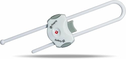 Safety 1st Bügelschloss, Kindersicherung für Schränke und Schubladen, Kein Bohren, Kein Kleben, Sicherung durch Türgriffe, weiß