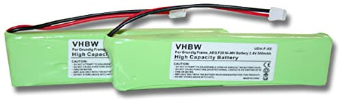 vhbw 2x batteria compatibile con AEG F20 telefono fisso cordless (500mAh, 2,4V, NiMH)