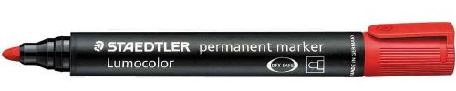 Staedtler Lumocolor 352 Permanent Markers with Bullet Tip Red Pack of 3aa