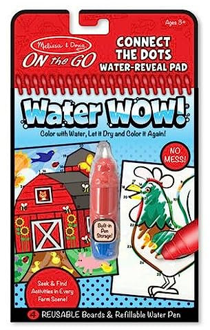 Melissa & Doug Water WOW! - Bauernhaus magische Malbücher mit Wasserstiften | Kinder Wassermalbücher im Alter von 3 4 5 6 7 | Kleinkinder Reisespielzeug für unterwegs im Auto und Flugzeug