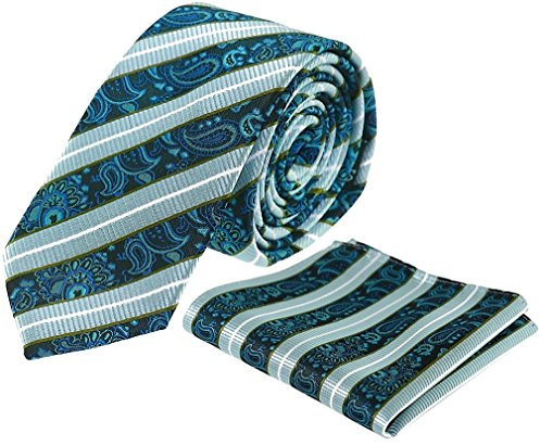 Louis Binder de Luxe Krawatte mit Einstecktuch 2er Set Schlips Tie Necktie 152 petrol