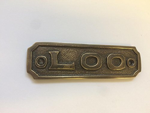 LOO Door Sign Name Plate Solid Brass with a Antique Bronze Finish 8.2 x 3.3cm comes with Screws Ideal for Toilet WC DSN-13-AB