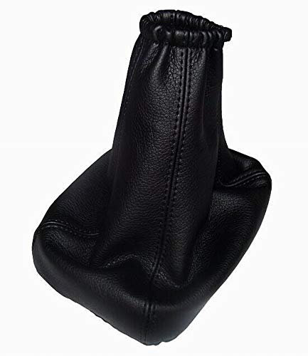 myshopx Schaltmanschette Schaltsack Sack Schwarz passend für Opel Corsa C 2000-2006 Faden Schwarz Echt Leder SA85
