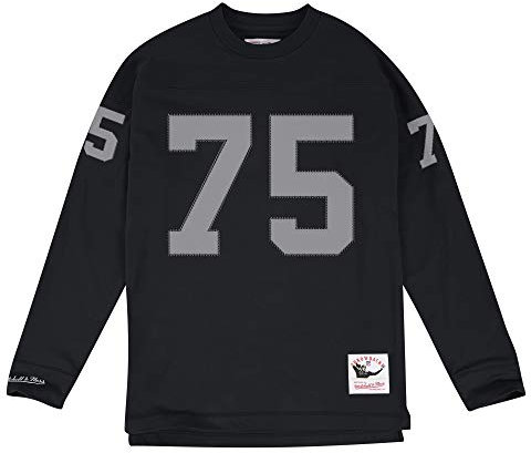 Mitchell & Ness Howie Long #75 Los Angeles Raiders Throwback NFL Long Sleeve Shirt Schwarz, L