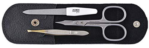 Maniküre set Solingen für Männer und Frauen- Reise Set- Pediküre Set- 3-teilig- Solinger Nagel/Hautschere + Solinger Nagelfeile + Solinger Pinzette- rostfreier Edelstahl- inkl.Etui !